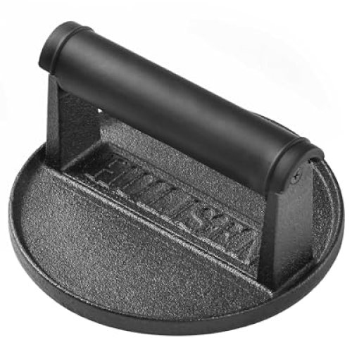 Hulisen Pre-Seasoned Cast Iron Burger Press