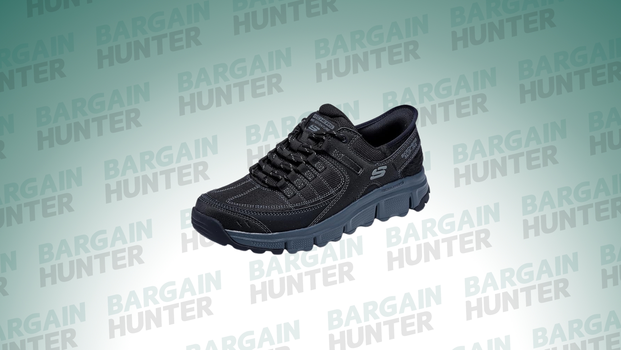 A high-quality photo of the Skechers Summits AT Slip-Ins on Bargain Hunter background