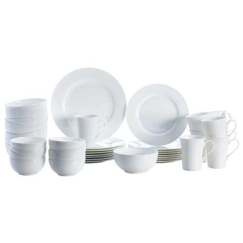 Mikasa Delray 40-Piece White Dinnerware Set, Service for 8
