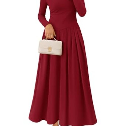 Merokeety One Shoulder Elegant Formal Pleated Cocktail A Line Dress