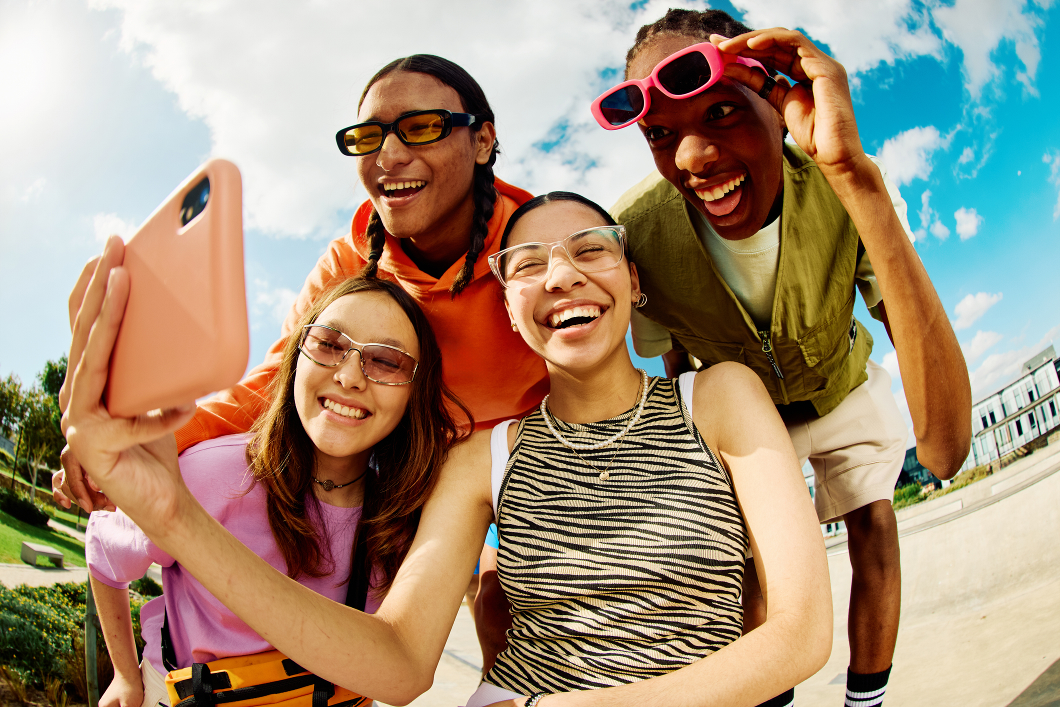 teens taking a selfie
