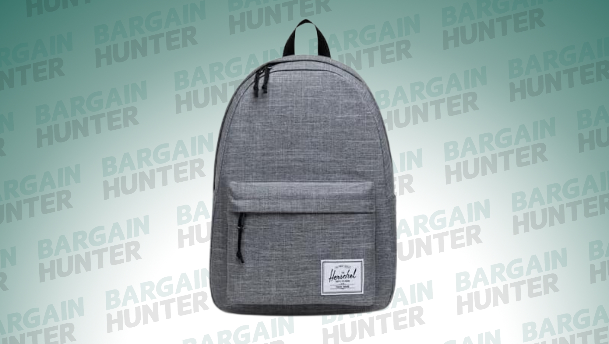 Herschel Classic XL Backpack in neutral color on Bargain Hunter background