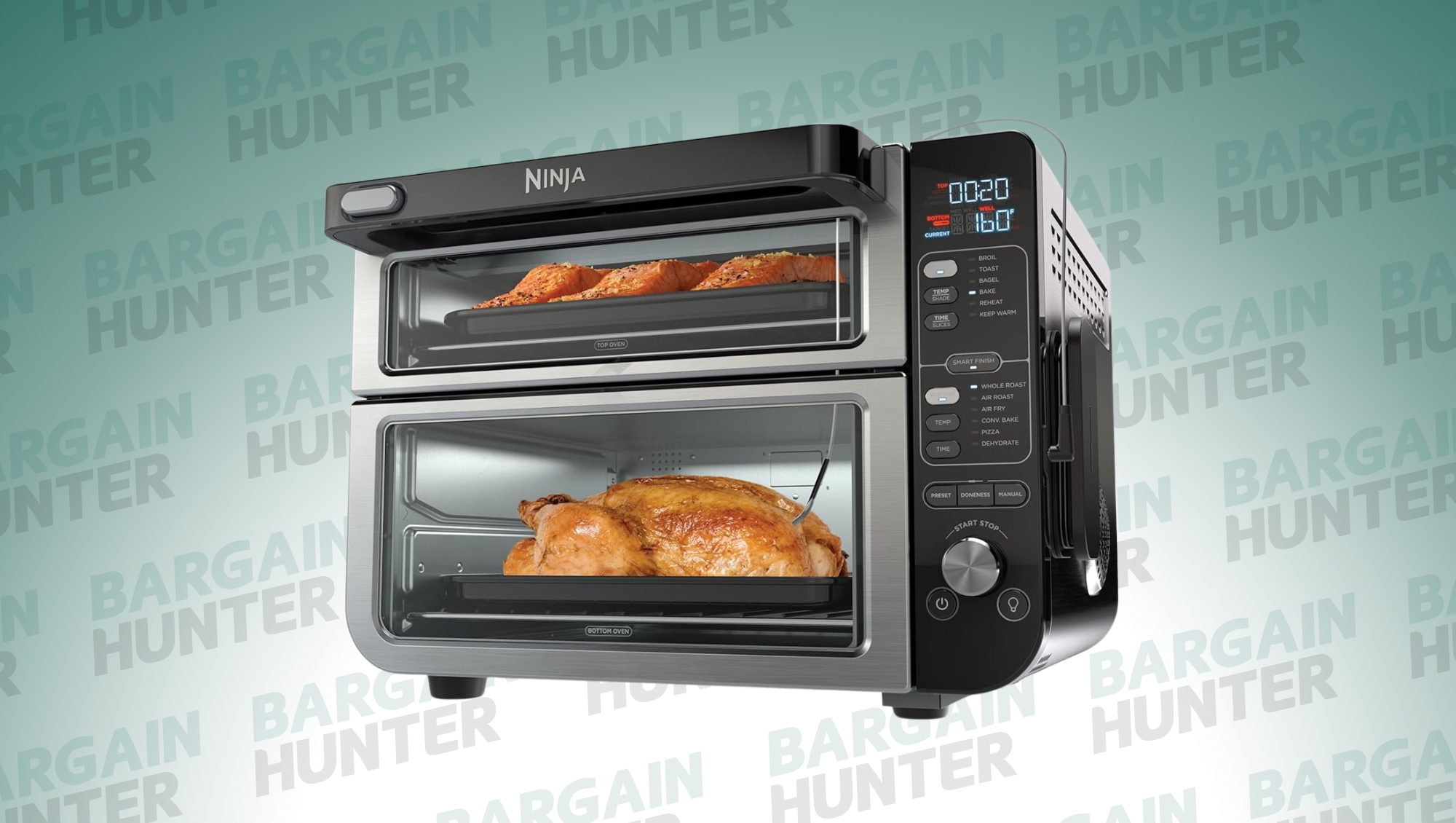 Ninja DCT451 12-in-1 Smart Double Oven on Bargain Hunter background