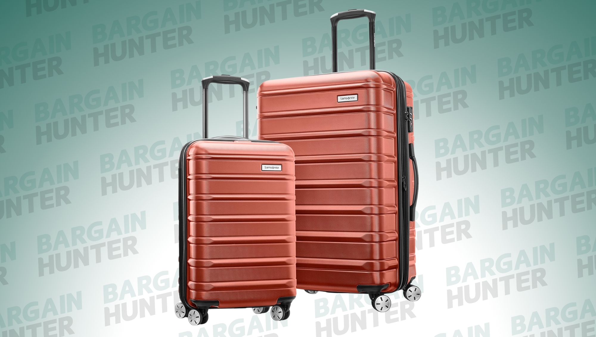 Samsonite Omni 2 Hardside Luggage Set in Brick Orange on Bargain Hunter Background