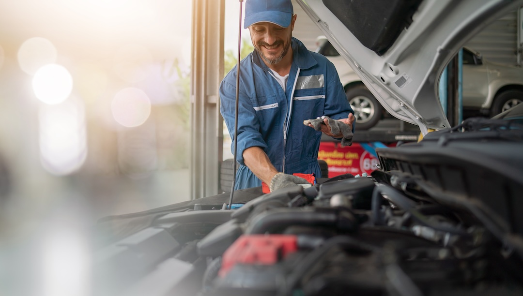 man auto repair service shop