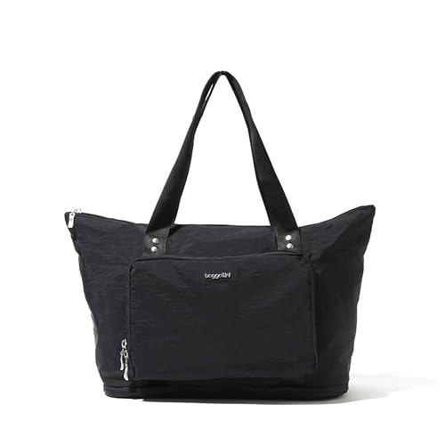 Baggallini Women’s Carryall Expandable Packable Tote, Black