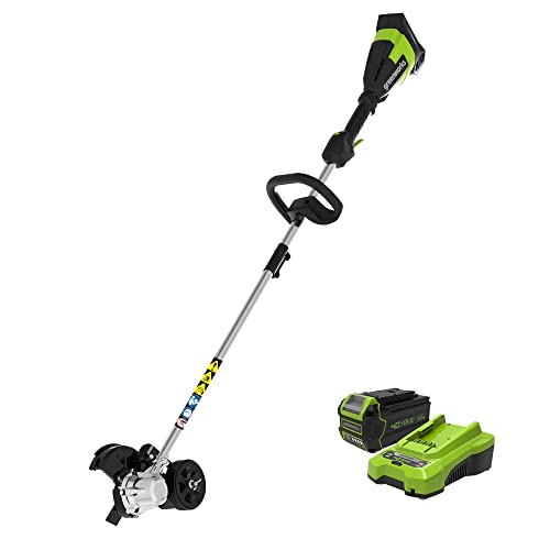 Greenworks 40V 8″ Brushless Edger, 4.0Ah USB Battery & Charger