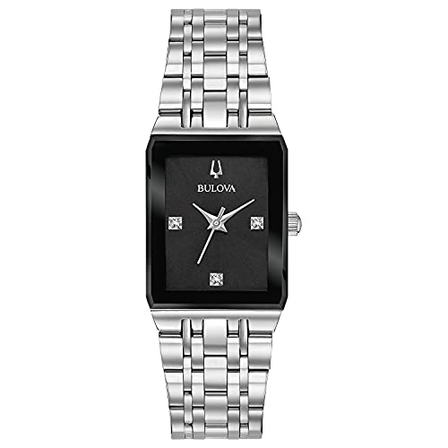 Bulova Ladies’ Modern Quadra Diamond Dial Stainless Steel Watch