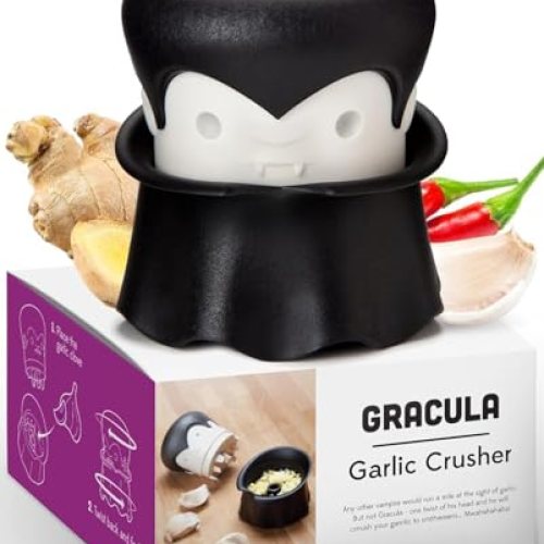 Garlic Crusher, Garlic Peeler, Also for Ginger, Nuts, Chili, Herbs