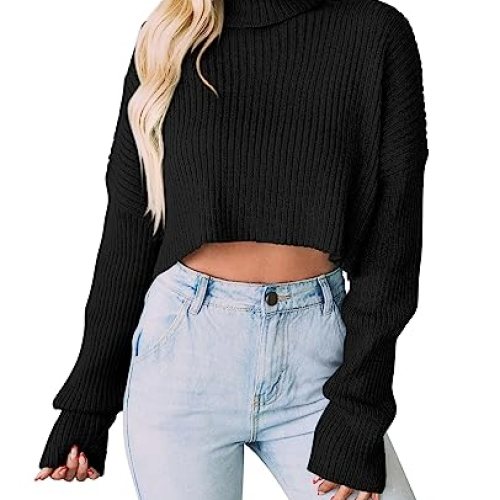 PRETTYGARDEN 2025 Fall Winter Turtleneck Cropped