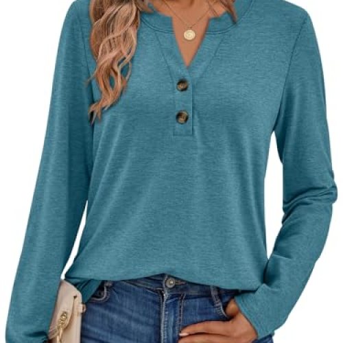 AUTOMET Long Sleeve Henley Tops