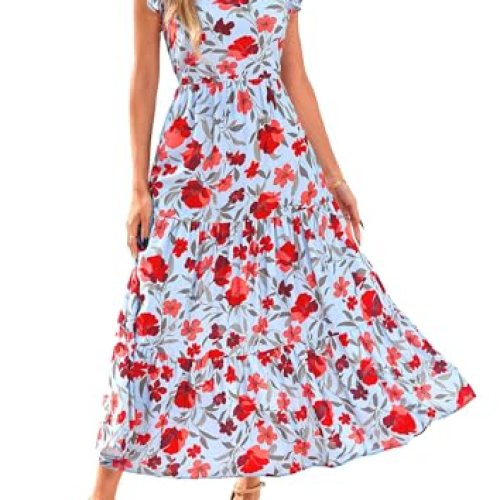 PRETTYGARDEN Summer Floral Midi Dress