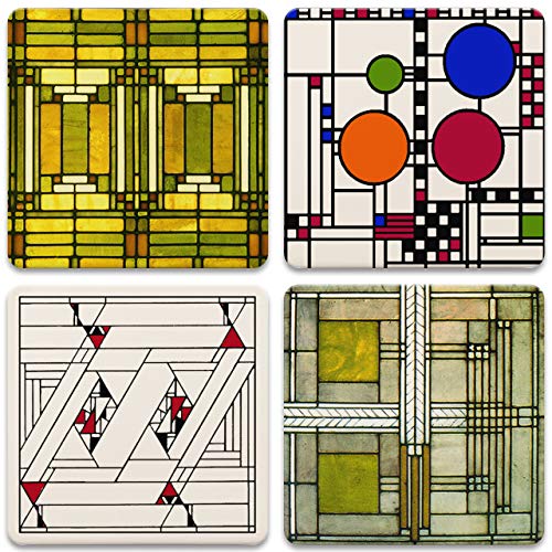 CoasterStone  Frank Lloyd Wright, “Art Glass Designs”, Coasters
