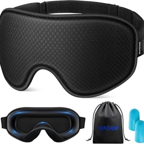 WAOAW Sleep Mask for Men Women: Blackout Eye Masks for Sleep