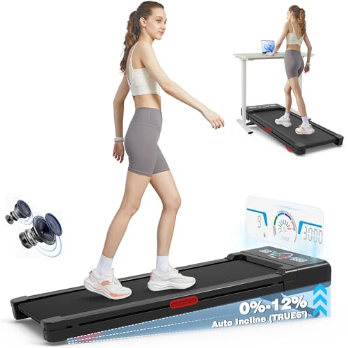 Walking Pad Treadmill with 12% 9-Level Auto Incline, 450 lbs Capacity