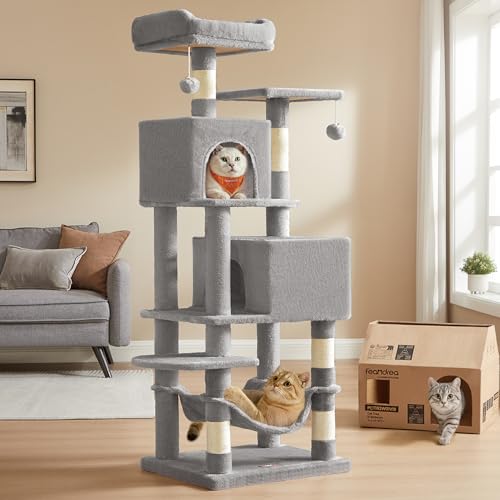 Feandrea Cat Tree, 61-Inch Cat Tower for Indoor Cats
