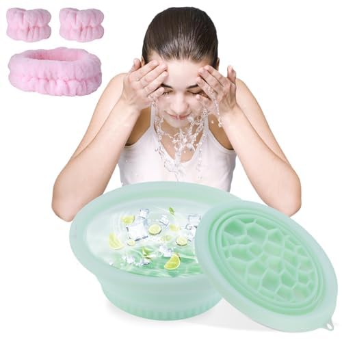 Face Bowl for Ice Facial, Silicone Ice Bath Bowl for Women & Men