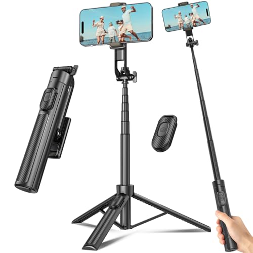 Selfie Stick Travel Tripod for Cell Phone with Remote Control and Phone Holderk