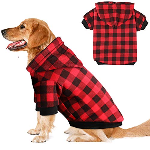 Plaid Dog Hoodie Sweatshirt Sweater