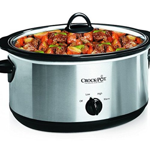 Crock-Pot 7 Quart Oval Manual Slow Cooker, Stainless Steel