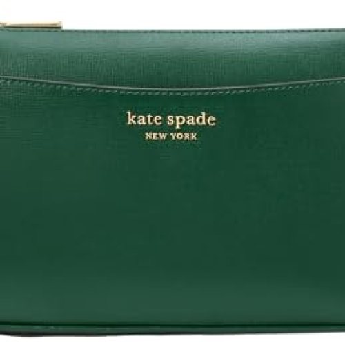 Kate Spade New York Bleecker Saffiano Small Leather Crossbody Bag, Arugula