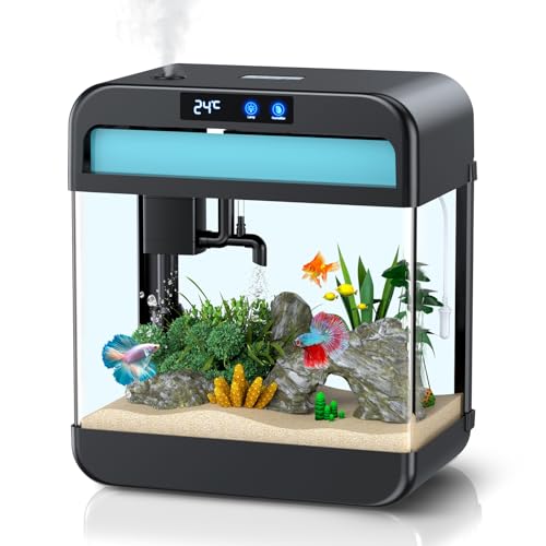 Fish Tank 2.2 Gallon Fish Bowl with Humidifier