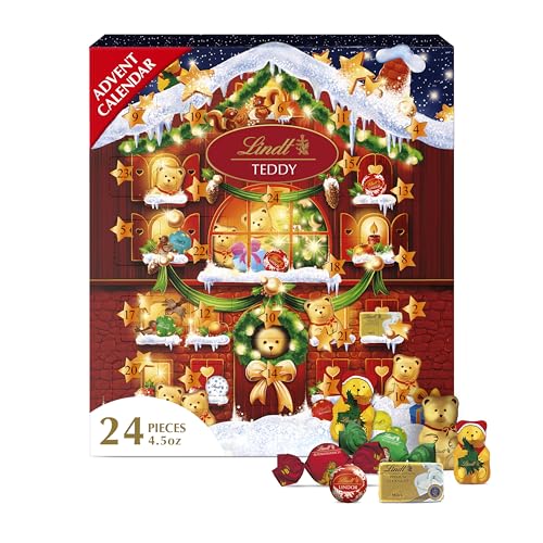 Lindt Holiday Teddy Bear Chocolate Candy Advent Calendar