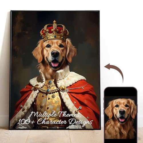 Custom Pet Portrait in Royal Oil Painting Style