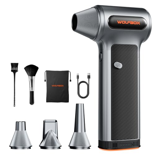 WOLFBOX MF200 Electric Air Duster with Removable Battery & 4 Nozzles