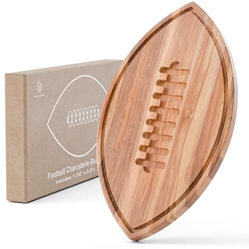 Football Shaped Cutting / Acacia Wood Charcuterie Tray