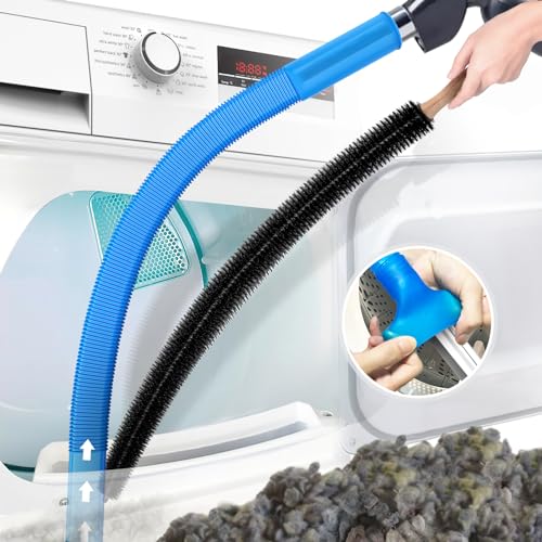 PetOde 2 Pieces Dryer Vent Cleaner Kit Compatible with Most Vacuum Cleaner, Dryer Lint Brush and Vacuum Hose Attachment