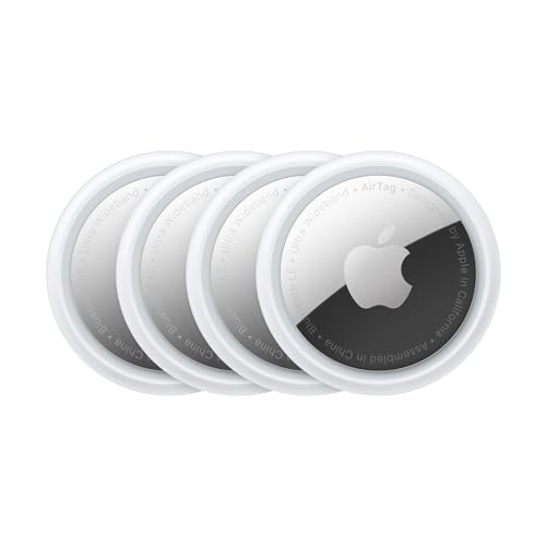 Apple AirTag 4 Pack. Keep Track of and find Your Keys, Wallet, Luggage, Backpack, More.