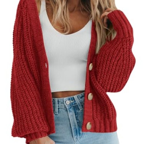 PRETTYGARDEN Chunky Knit Cardigan Sweater; Many Colors