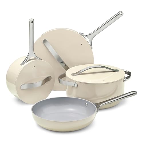 Caraway Non-stick Ceramic Cookware Set (12 Piece) Pots, Pans, Lids and Kitchen Storage