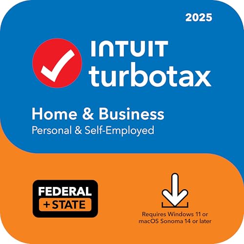 TurboTax Desktop Home & Business 2025, Federal & State Tax Return [PC/Mac Download]