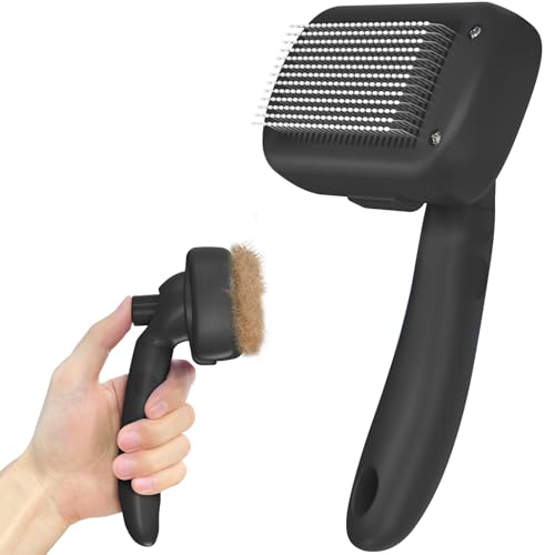 Dipoo Self Cleaning Shedding Brush – Skin Friendly Grooming Tool for Dogs, Cats, and Puppies