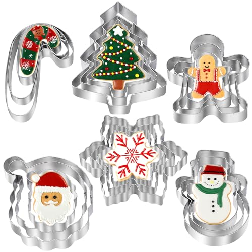 Christmas Cookie Cutters – 18 Pcs Holiday Cookie Cutter Se