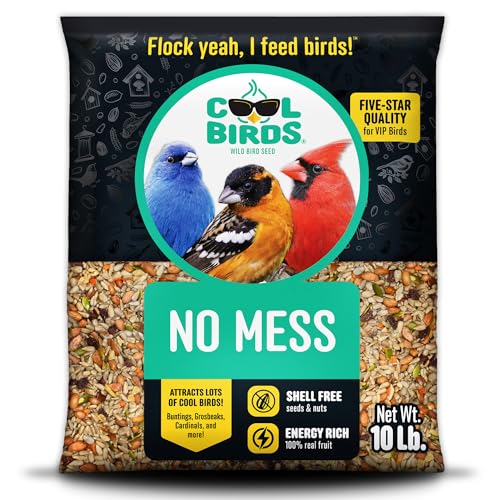 Cool Birds No Mess with Fruit Wild Bird Seed – 10 lb. 100% Edible Shell-Free Blend