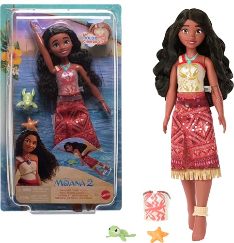 Mattel Disney Moana 2 Toys, Swimming Tautai Moana Fashion Doll