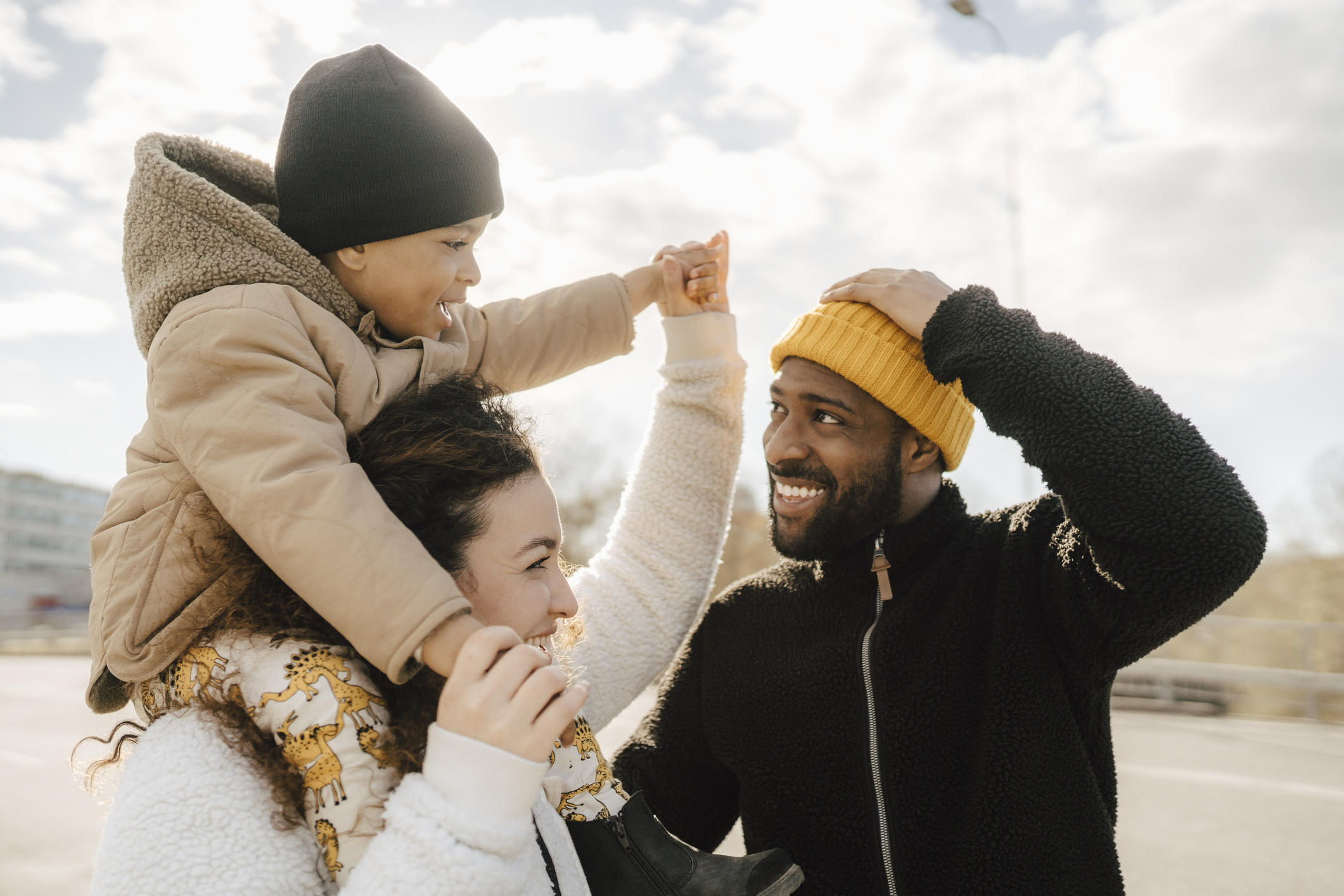 family in winter clothes