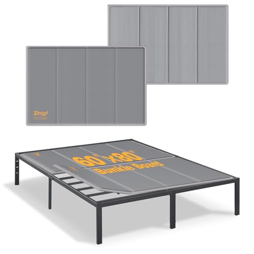 Drwwi Bunkie Board Queen 10mm(60” x 80”), Folding Mattress Support Board for Metal Bed Frame