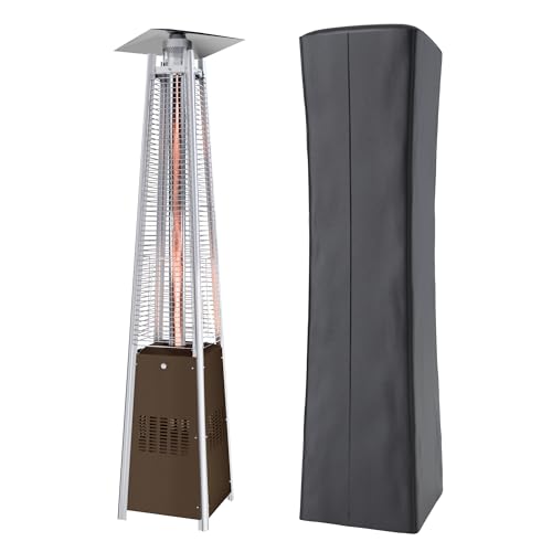 Kingdura 48,000 BTU Pyramid Patio Heater with Cover & Wheels, Outdoor Patio Heaters
