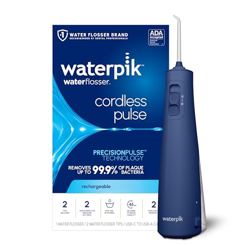 Waterpik Cordless Pulse Rechargeable Portable Water Flosser for Teeth, Gums, Braces Care and Travel