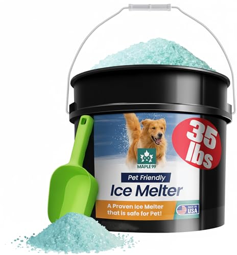 Maple99 Pet Safe Ice Melt Safe for Concrete 35 lb Snow Salt Ice Melt Pet Friendly, Green Salt for Snow and Ice Removal