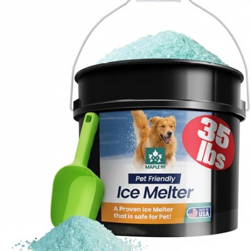 Maple99 Pet Safe Ice Melt Safe for Concrete 35 lb Snow Salt Ice Melt Pet Friendly, Green Salt for Snow and Ice Removal