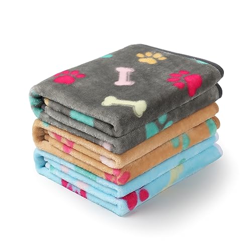 Luciphia 1 Pack 3 Blankets Fluffy Premium Fleece Pet Blanket 23×16”
