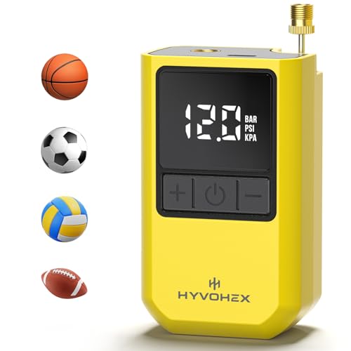 Ball Pump for Sports Balls, HYVOHEX Portable Electric with Digital LED Display