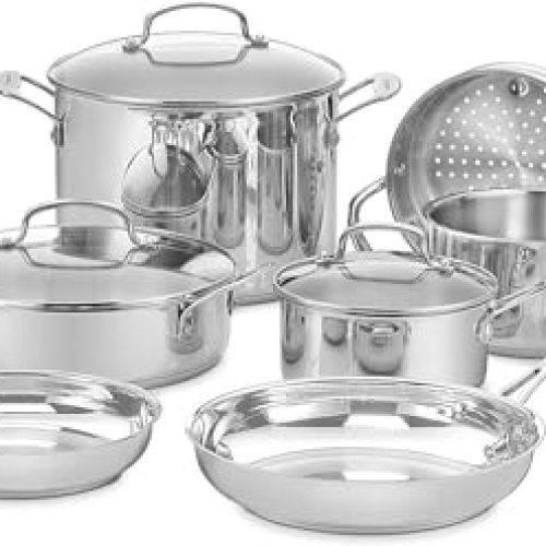 Cuisinart 77-11G Stainless Steel 11-Piece Set Chef’s-Classic-Stainless-Cookware-Collection