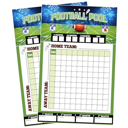 OHOME Football Party Decorations – 2 Pack Football Pool Poster Squares Board-