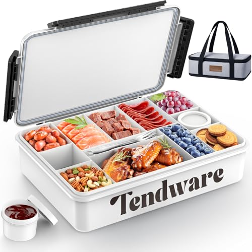 TENDWARE Chilled Portable Snackle Box Container, Tailgate, Insulated Bag Keep Food Warm or Cold